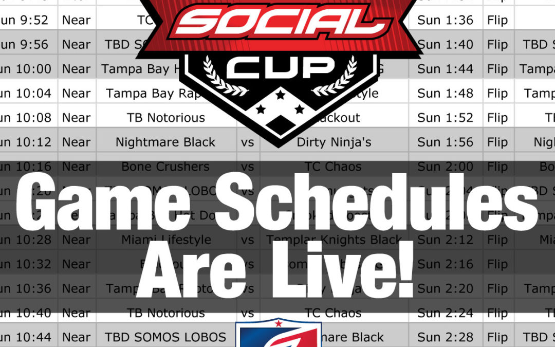 2020 SPL Social Cup Game Schedules