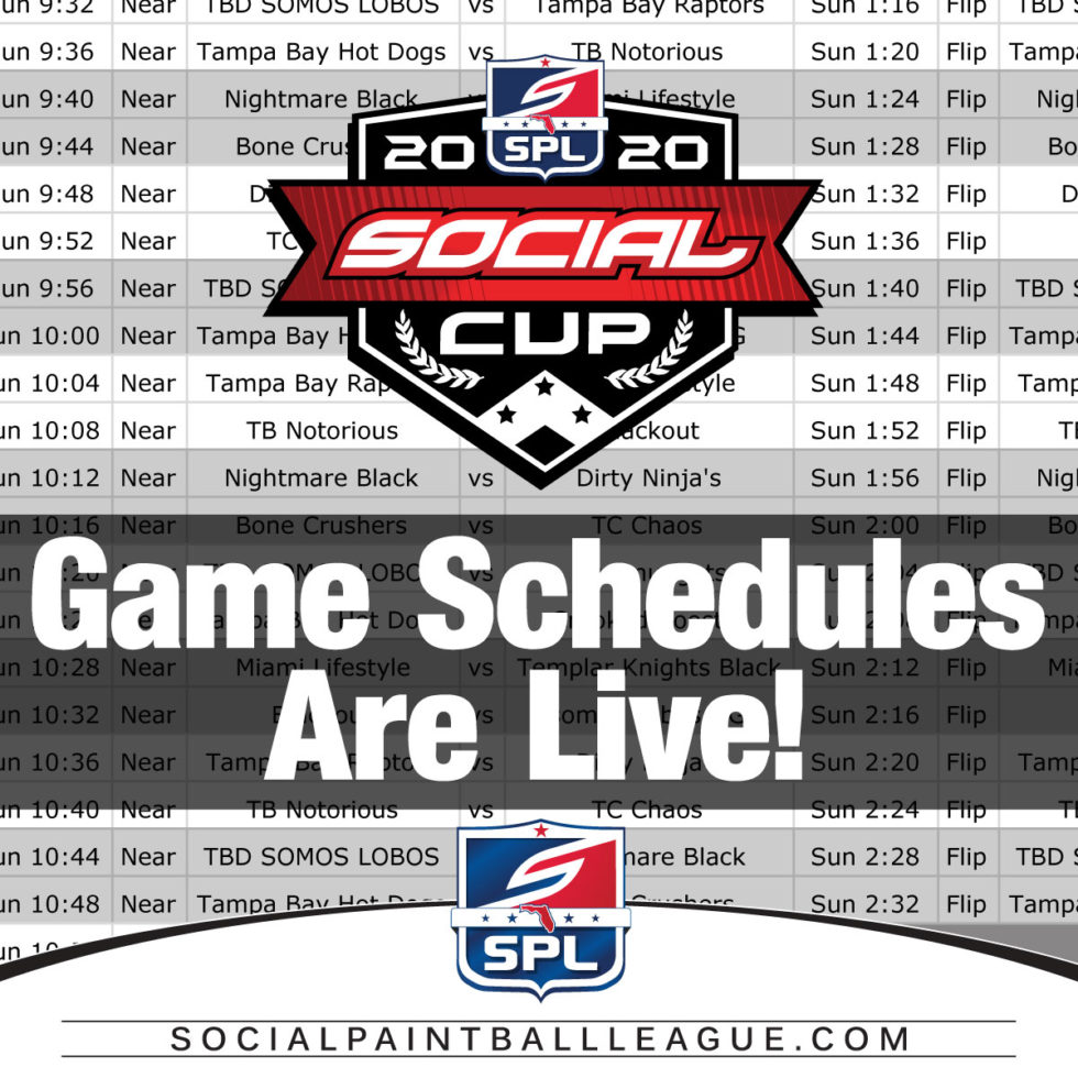 2020 SPL Social Cup Game Schedules SPL Florida & Paintball