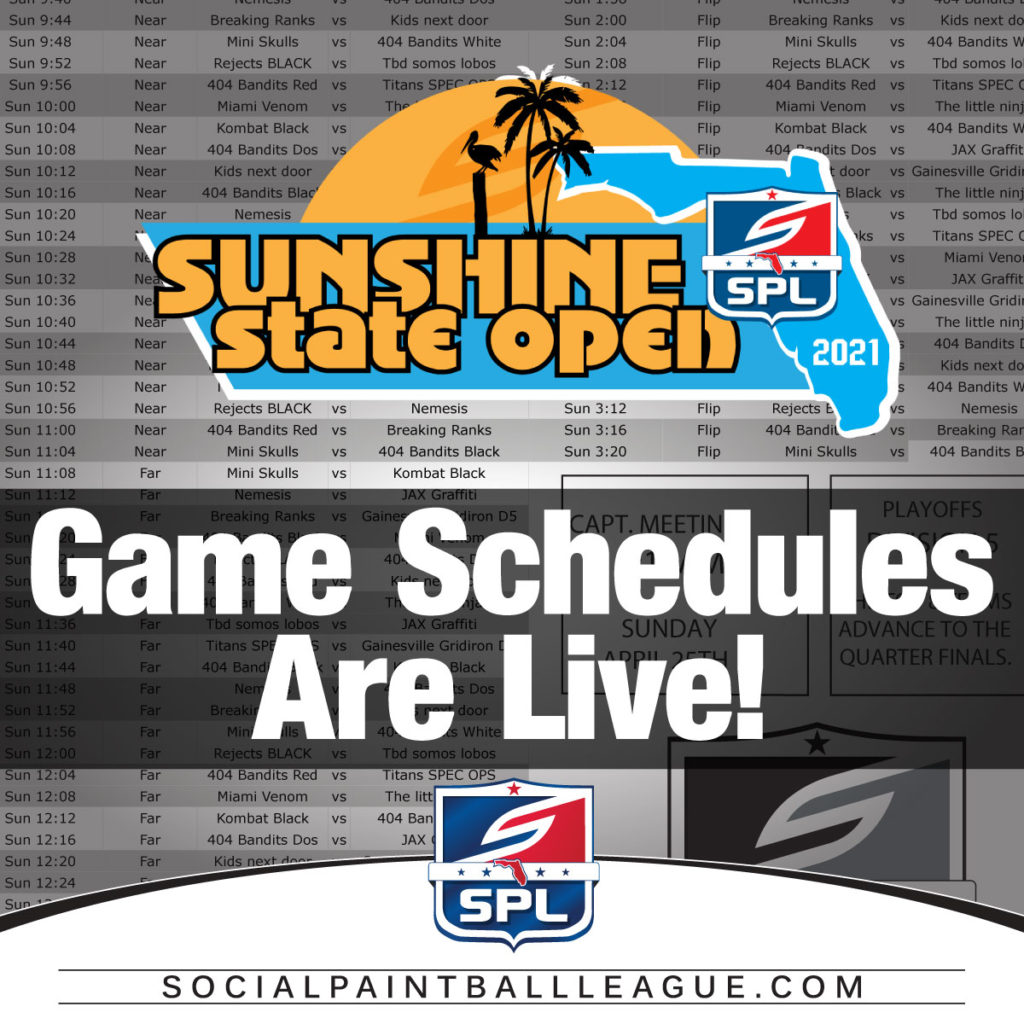 2021 SPL Sunshine State Open Game Schedules