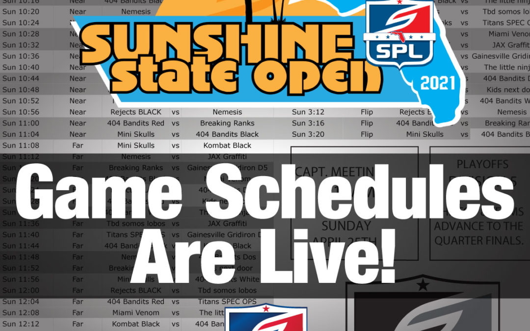 2021 SPL Sunshine State Open Game Schedules