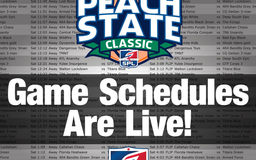 2022 SPL Peach State Classic Game Schedules